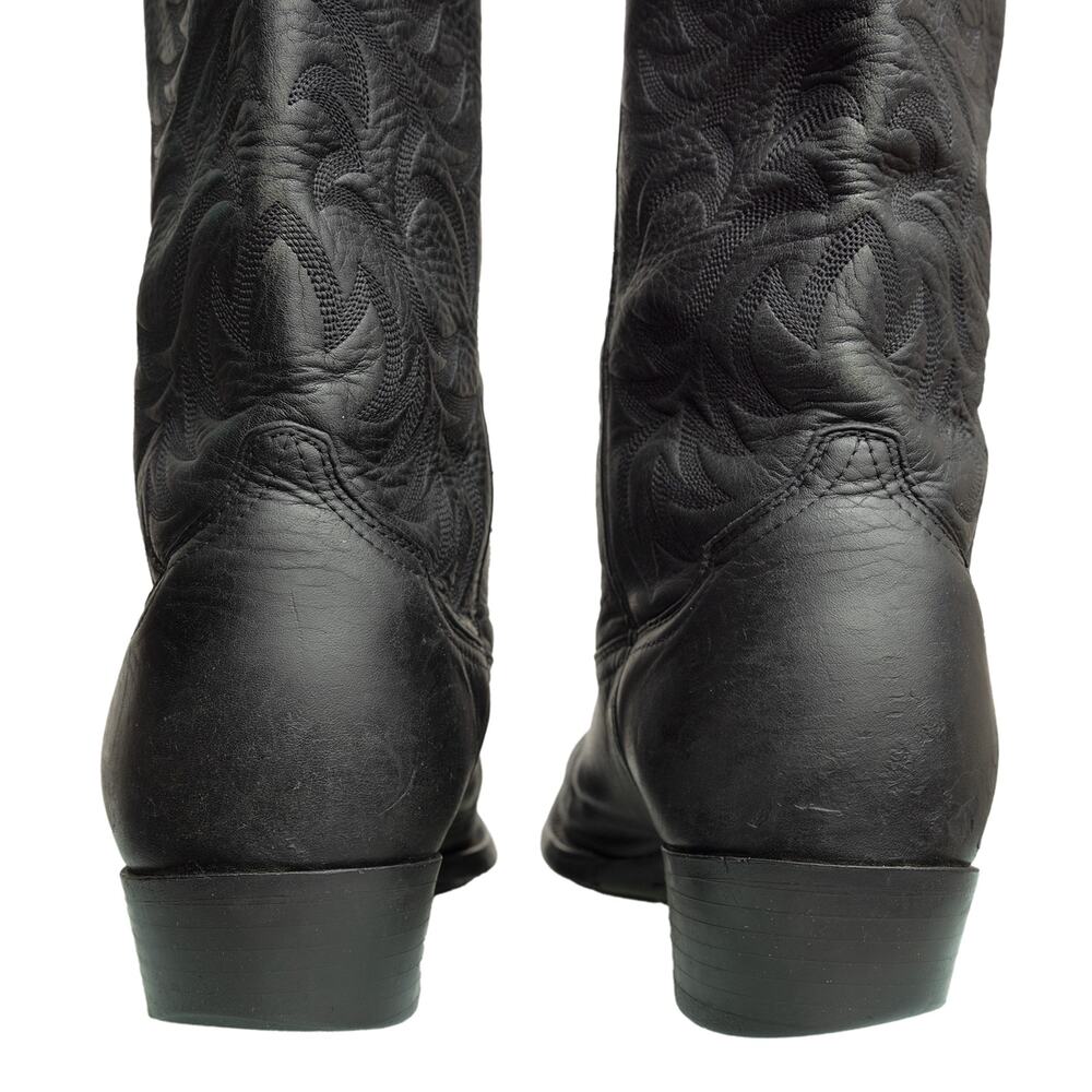 Men's Black Leather Ariat Heritage R Toe Western Cowboy Boots 34770 - 9EE - Picture 10 of 15